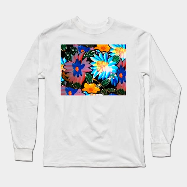 flowers in action Long Sleeve T-Shirt by Marccelus